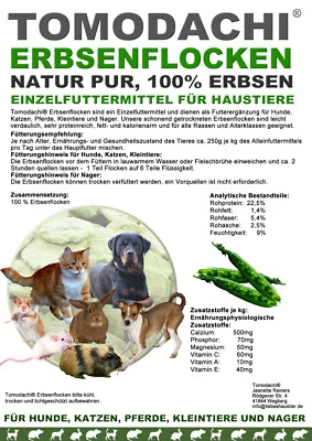 Erbsenflocken Nagerfutter Protein Ratte Maus Hamster Hase Nagersnack 10kg Sack - Bild 1 von 4