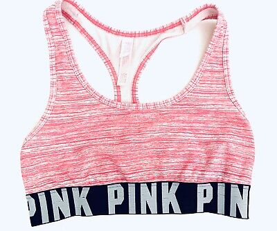 Victoria's Secret PINK Sports Bra Size XS Pink White Stripe Black Band • 9.99€