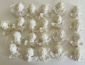  21 Signed Scioto 89 White Ceramic Mold Cherubs Angels Craft Ornaments