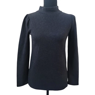 Suéter Madewell Mockneck Gris Mezcla Algodón #NB512 Suave Minimalista Vacaciones | XXS Foto 1 de 4