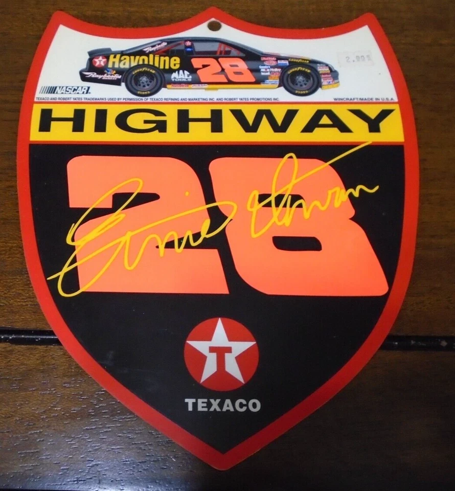 Letrero de carretera NASCAR #28 Havoline Texaco Ernie Irvan años 90 Foto 1 de 1