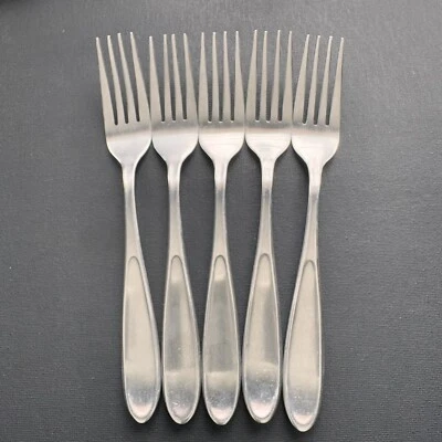 5 tenedores de ensalada Gibson GIA18 cubiertos de acero inoxidable cubiertos 18-10 minimalistas lisos Foto 1 de 4