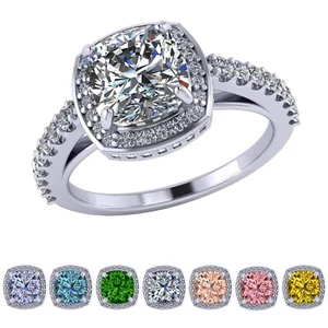 NANA Jewels Cushion Sterling Silver Engagement Rings for Women - Choose Colors - Picture 1 of 45