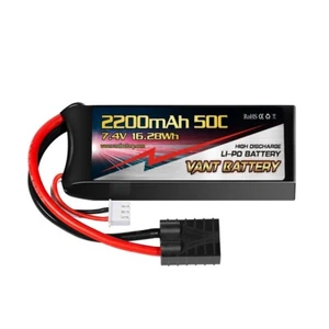 vant 7.4V 2200mAh 50C 2S LiPo Battery  FITS Traxxas 1/16 E-Revo 2820x - Picture 1 of 1