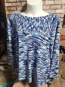 CATHERINES Tunic Top Womens Plus Size 5X Blue KNIT 5880 - Picture 1 of 7