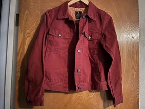 Royal Robbins Jean Jacket Womens Small Red Orange Canvas Cute - Picture 1 of 6
