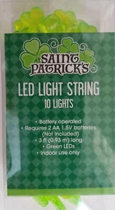 Cuerdas de luz LED trébol de San Patricio 10 luces 3 pies - Imagen 1 de 2
