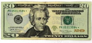 2017A $20 STAR ✯ FRN  Dallas - FRB PK05313584✯ Circulated Condition - Picture 1 of 6