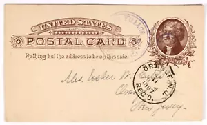 York Village, ME. DOC con bersaglio abbinato e arancione, NJ. 1887 CDS su 1c UX8 GPC. - Foto 1 di 2