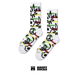 HAPPY SOCKS Women's Navy Big Multi Dot Soft Crew Cotton Socks Size 7-8 NWT - Picture 1 of 3
