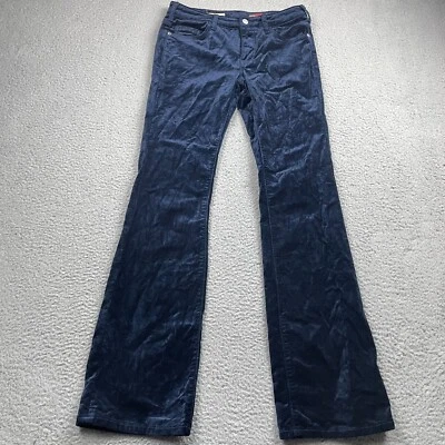 Pantalones Anthropologie Pilcro Mujer 26 Azul Terciopelo THE DEMILUNE Corte Bota tiro medio Foto 1 de 4