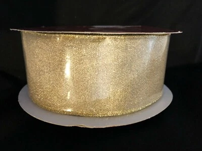 GOLD Shimmer Sparkle Sheer 2.5" JUMBO ROLL 90 Feet (30 Yards) Hobby Lobby NEW! - Image 1 of 4