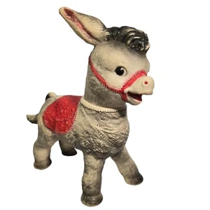 Sun Rubber Donkey Squeak Toy Vintage 1961 Burrow Horse Red Baby Nursery Decor - Picture 1 of 11