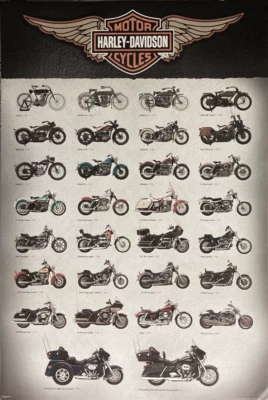 Harley-Davidson 1903-2013 Collection Motorcycle 24"x36" Classic Bike Poster Art