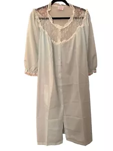Vintage Sears Gr. Medium Still Nachthemd Umstandsmode blau bestickt Spitze USA - Bild 1 von 11