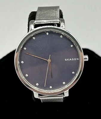 Reloj Skagen Hagen Cristales Esfera Azul Plata Acero Malla SKW2582 SD9 BATERÍA NUEVA Foto 1 de 4