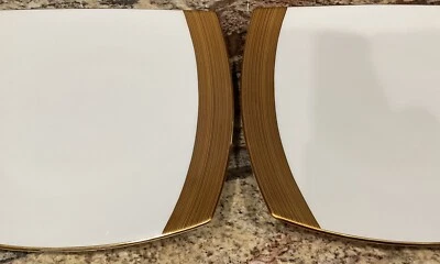 "Difícil de encontrar dos (2) platos de ensalada Mikasa Ridge cuadrados dorados an053 excelente estado 8""D mult" Foto 1 de 4