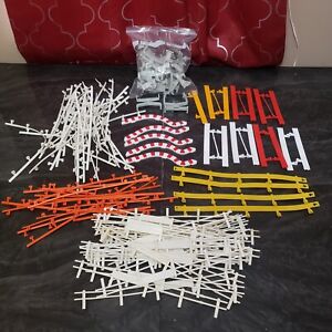 Lot of 113 Pieces Slot Car Track Guard Rails Fence Barriers Bridge Supports