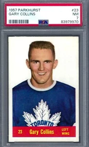 1957 Parkhurst #23 PSA 7 Gary Collins Maple Leafs 23 Nice! - Picture 1 of 2