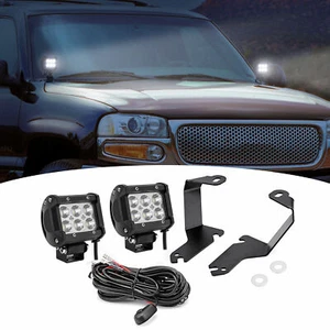 For 01-06 Silverado & Sierra 2500HD 3'' LED Pods Lights w/ Ditch Mounts & Wiring - Picture 1 of 7