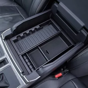 Center Console Organizer Armrest Accessories Tray for Ford 2015 2020 F150 Black - Picture 1 of 7