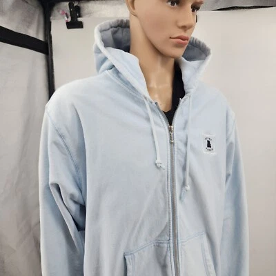 Sudadera con capucha Teddy Fresh azul claro con cremallera para hombre 3XL Foto 1 de 4