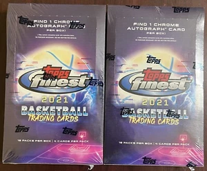 2 Boxes - 2021 Topps Finest Basketball Hobby Box - Factory Sealed - 1 Auto Per - Picture 1 of 4