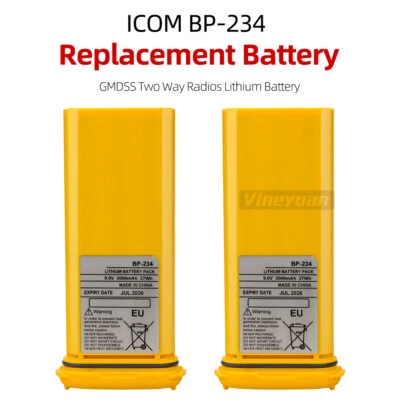 2PC 9.0V 3000mAh ICOM BP-234 Replacement Battery for Icom IC-GM1600 IC-GM1600E - Image 1 of 4