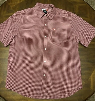 Tony Hawk Mens Medium Red Check Button-Up Short Sleeve Dress Shirt Skateboard - Image 1 of 4