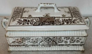 Antique 1885c Wallis Gimson Alexandria Sauce Tureen Earthenware : RARE - Picture 1 of 12