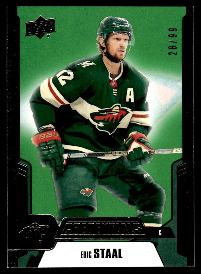 2019-20 Upper Deck Credentials Green Eric Staal 28/99 Minnesota Wild #14 - Image 1 of 2