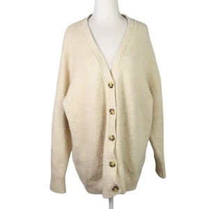 Urban Outfitters cream knit button front slouchy cardigan sweater M - Picture 1 of 6