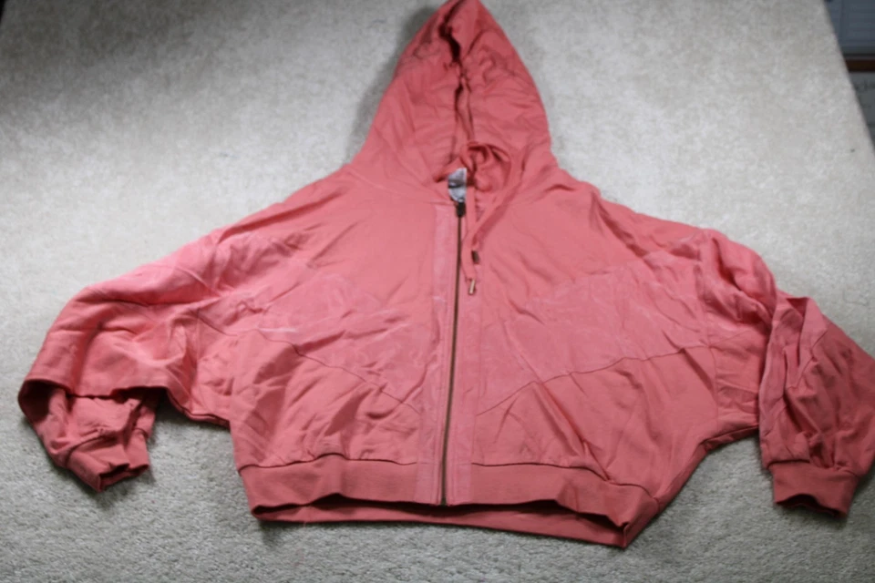 ROSA Victoria's Secret Sudadera con Capucha Mujer Pequeña Recortada Cremallera Completa Sudadera con Capucha Foto 1 de 4