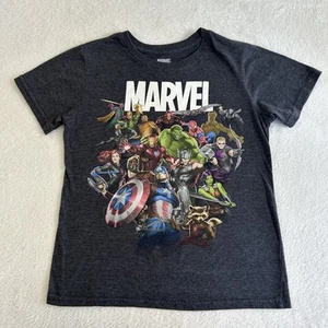 Marvel Kids Boys T Shirt Size Large Gray Graphic Short Sleeve Pullover - Picture 1 of 6
