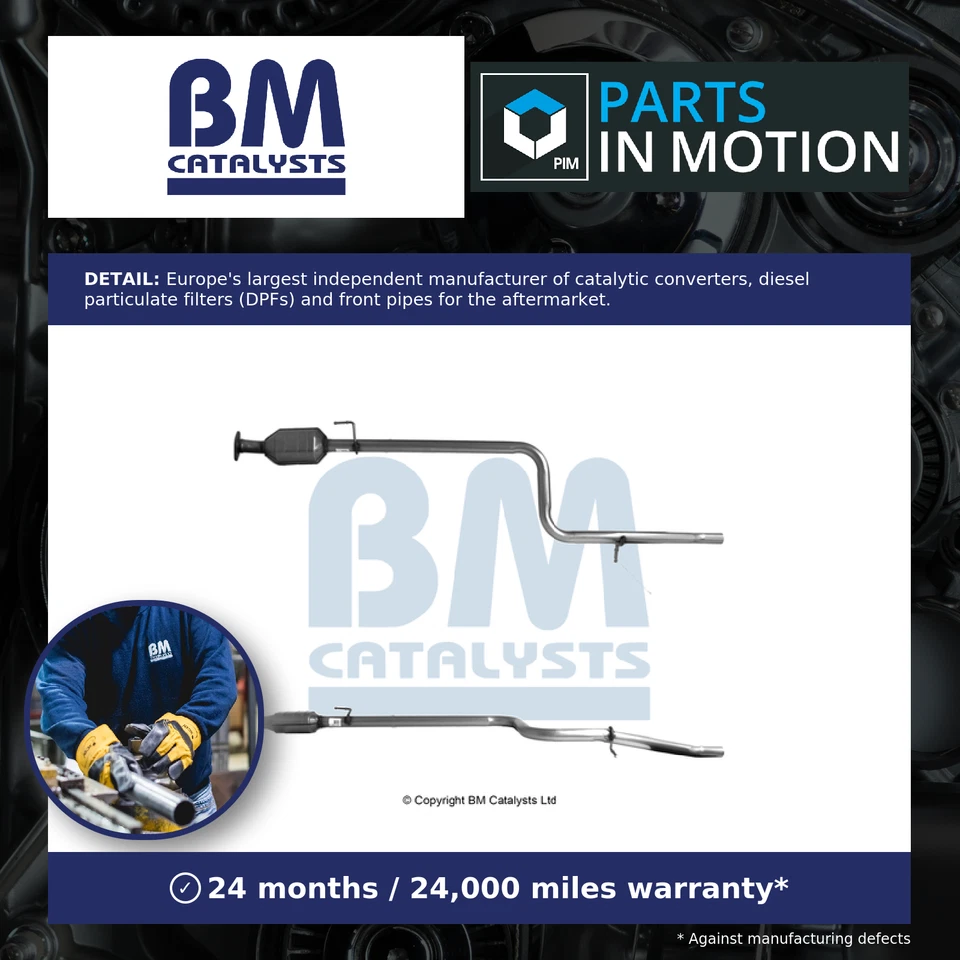 Catalytic Converter Type Approved + Fitting Kit fits FIAT DOBLO 1.9D Rear BM New - Image 1 of 4