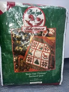 American Pacific Baby’s First Christmas Patchwork Quilt 35”x45" Hand Quilted NOS - Picture 1 of 6
