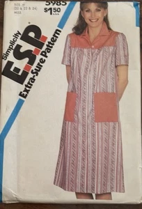 Simplicity E.S.P pattern 5985 Misses' Button or Snap Front Model Coat 20-24 unc - Picture 1 of 2