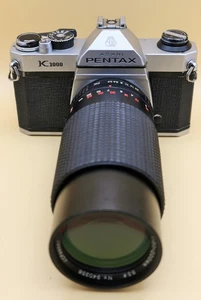 Pentax K1000 35mm SLR Film Camera + 80-200mm Zoom Lens – Tested, Excellent - Picture 1 of 22