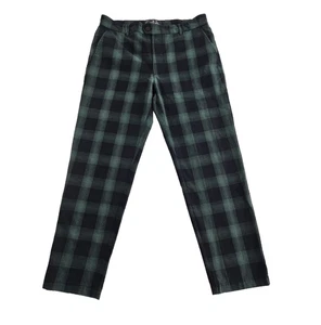 Houston White Chinos Men's 36x29 Green Black Plaid Stretch Tapered Fit EUC LN - Picture 1 of 15