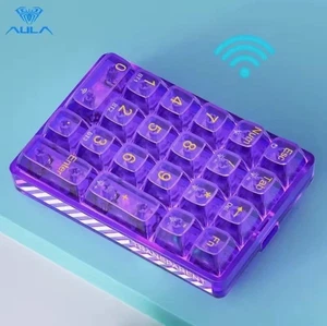 AULA 21 Key Tri-Mode Number Pad, Trans Purple Numpad Wireless Hot Swappable Mech - Picture 1 of 3