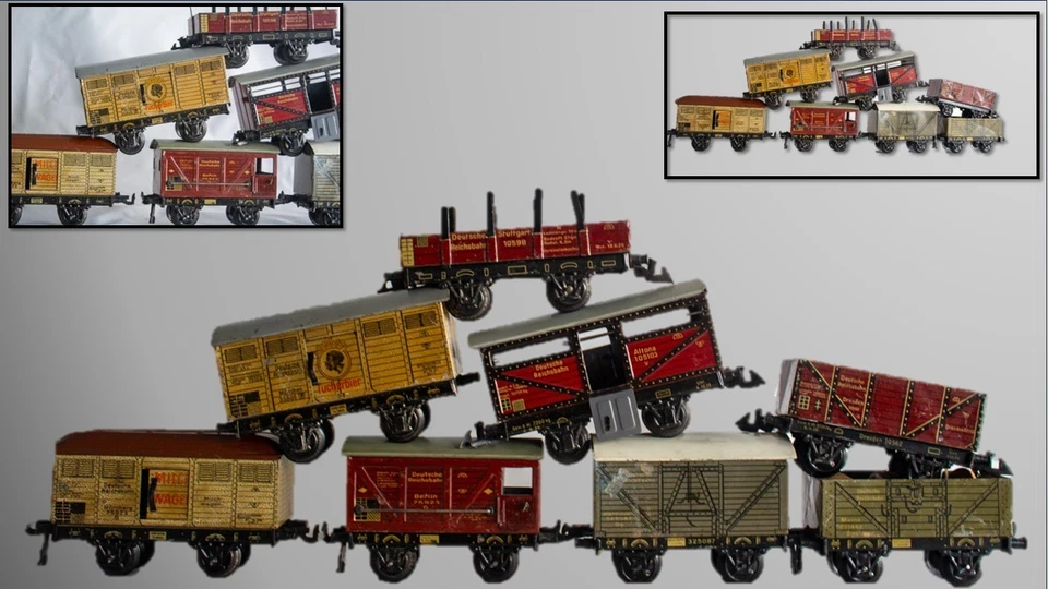 1920's LOT of 8 Bing 0-gauge tin lithographed Freight Stock - Image 1 of 4