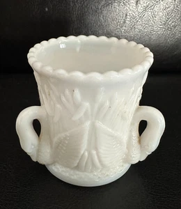 Westmoreland MilkGlass Toothpick Holder 3 Swan handles Swans in the Rushing 1950 - Picture 1 of 4