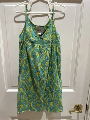 Vestido sin mangas verde y amarillo Peek para niña talla 6-7 Foto 1 de 4