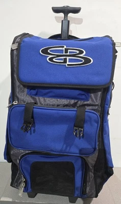 Boombah Rolling Hybrid Superpack Catchers Bag Blue Gray *torn Shoulder Straps* - Image 1 of 4