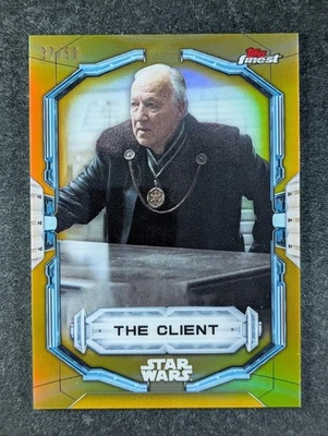 2022 Star Wars Topps Finest THE CLIENT 37/50 Gold Refractor SP Mandalorian #88 - Image 1 of 3