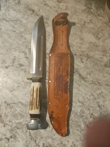 Vintage, Wildcat 8X, Solingen Germany, Stag Hunting Bowie Knife - Picture 1 of 6
