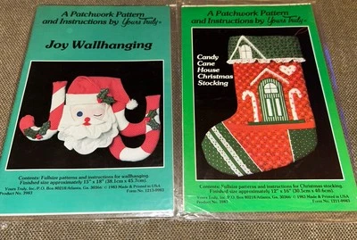 Yours Truly Patchwork Patterns Christmas Stocking & Santa Wall Hanging NEW - Image 1 of 3