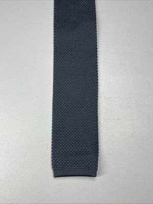 Van Heusen попкорн вязаный носок галстук квадратный конец серый ретро тонкий 2 1/2 «X55» - Изображение 1 из 4