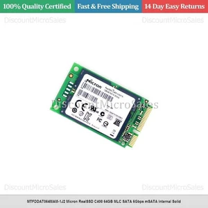 MTFDDAT064MAM-1J2 Micron RealSSD C400 64GB MLC SATA 6Gbps mSATA Internal Solid - Picture 1 of 1