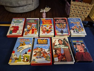 Lot of 9 CHRISTMAS VHS TAPEs Children's Movies Muppets Home Alone & More Lot 2 Foto 1 de 4